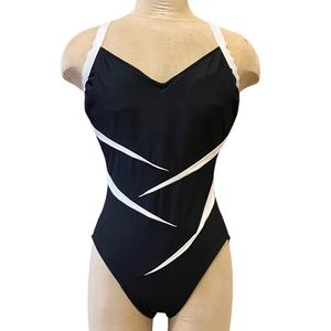 SlimSuit Swimsuit One Piece Black White Slimming 12